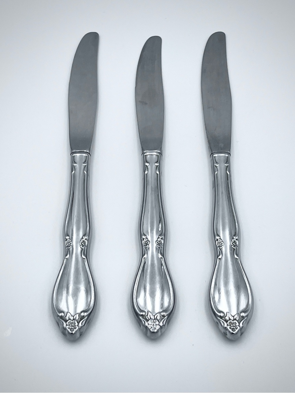 Vintage Oneida Community CHATELAINE Stainless Steel Hollow Handle Knives - 3 Set